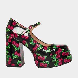 BRAND NEW Betsey Johnson 80TH BIRTHDAY BLONDIE ROSE MARYJANE PLATFORMS Size 9.5
